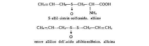 aglio formule chimiche alliina