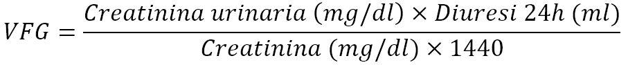 Formula della creatinina clearance