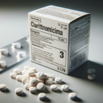 Claritromicina farmaco, scatola ed alcune compresse