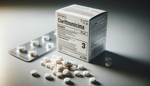 Claritromicina farmaco, scatola ed alcune compresse