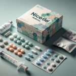 Nicetile farmaco, scatola con davanti siringa e compresse e bustine