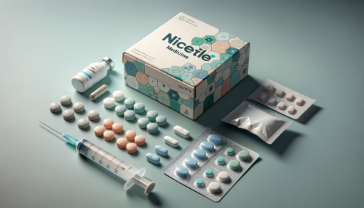 Nicetile farmaco, scatola con davanti siringa e compresse e bustine