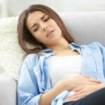 Abdominal Pain_ women suffering at home