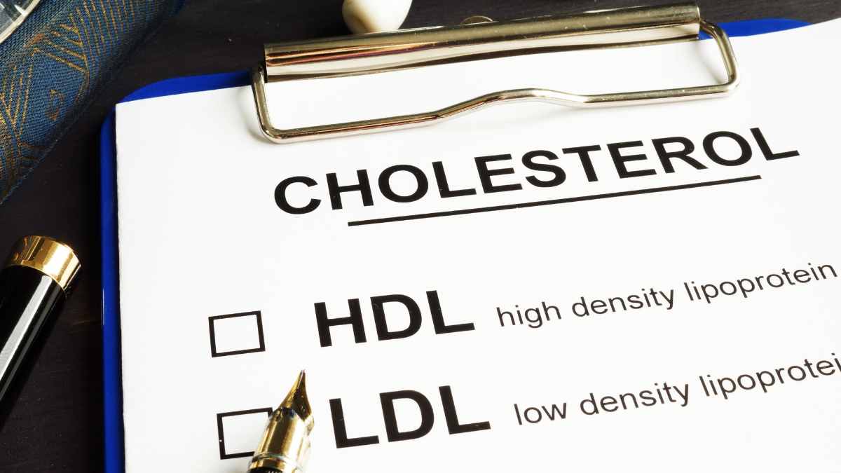 Cholesterol, hdl and ldl. Medical form on a desk