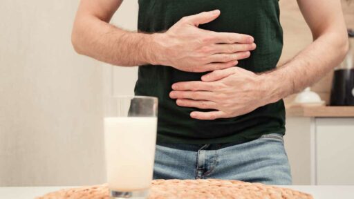 Close Up of Man with Lactose Intolerance