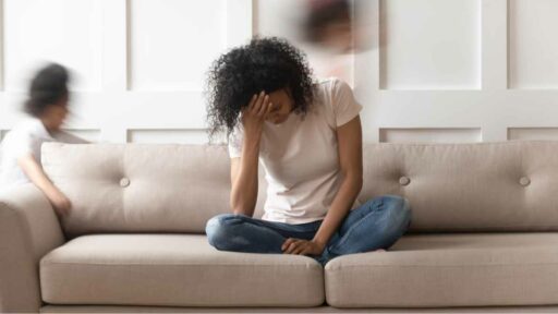 Fatigue - Annoyed stressed woman fatigued from naughty kids