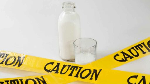 Lactose Intolerance caution concept image