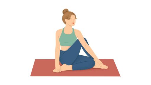 Pilates - grafica di ragazza che fa esercizio