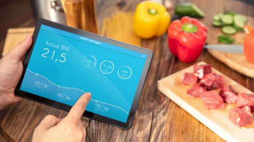 Tablet with application for BMI calculation