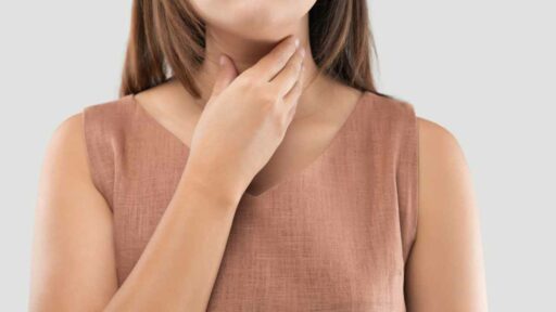 Woman suffering Sore throat