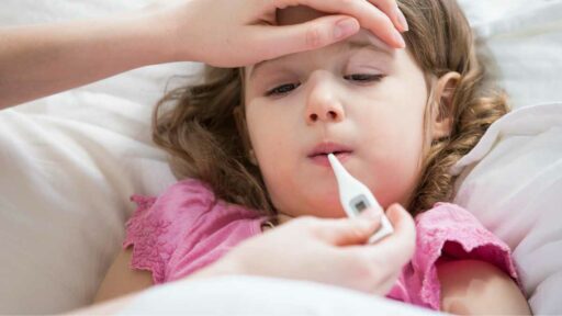 digital thermometer to measure fever for a young girl