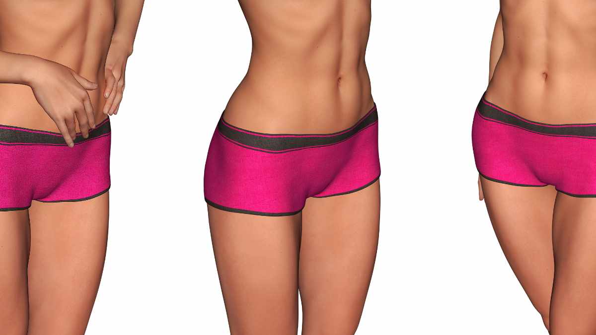 punti di osservazione differenti della pancia piatta