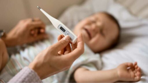 small child with fever symptoms