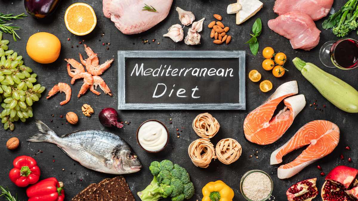 various food following mediterranean diet