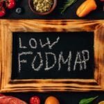 Low fodmap diet ingredients on black background
