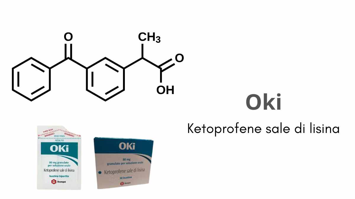 Oki - struttura chimica, bustina e scatola