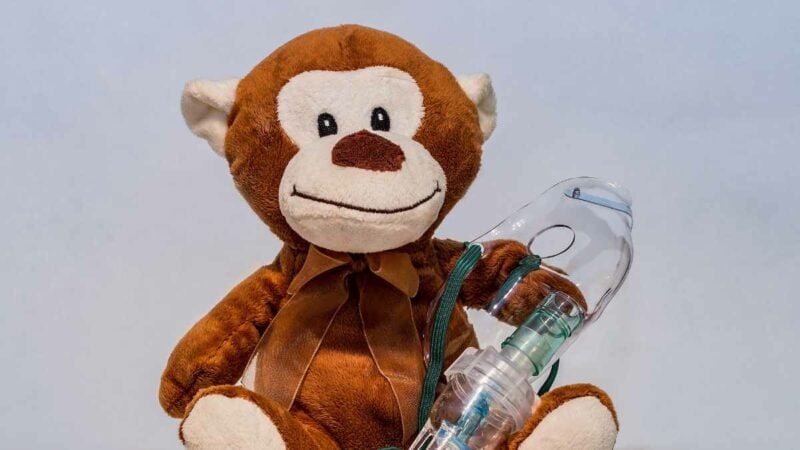 maschera aerosol con peluche - illlustrativo