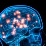 Neurologia - grafica computerizzata di cervello e impulsi elettrici